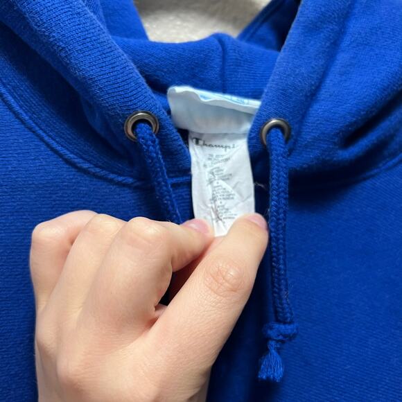 Champion Reverse Weave Royal Blue Maroon Hooded Sweatshirt Size Large - Picture 5 of 6